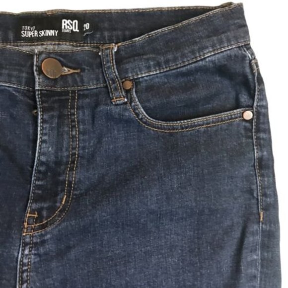 RSQ Jeans Tokyo Size 20 Super Skinny Dark Blue 29 W x 29 L - Picture 6 of 11